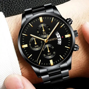 Men Stainless Steel Watch Luxury Calendar Quartz Wrist Watch Mens Business Watches for Man Clock Montre Homme